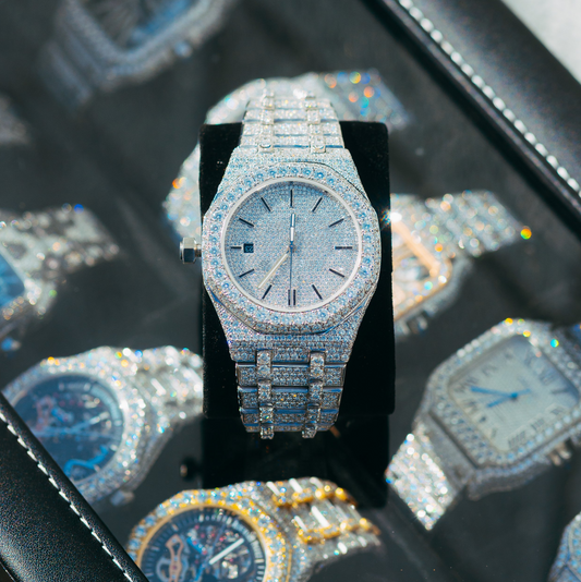 All-White Royal Oak Moissanite Watch (AP-Style)