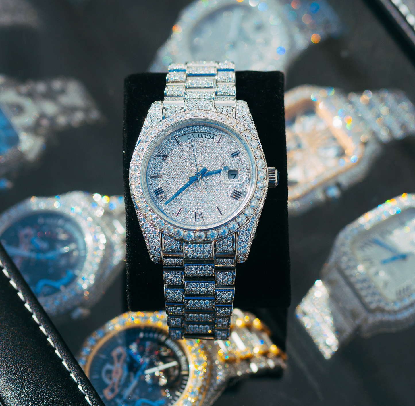 All White Day-Date Moissanite Watch (Rolex Style)