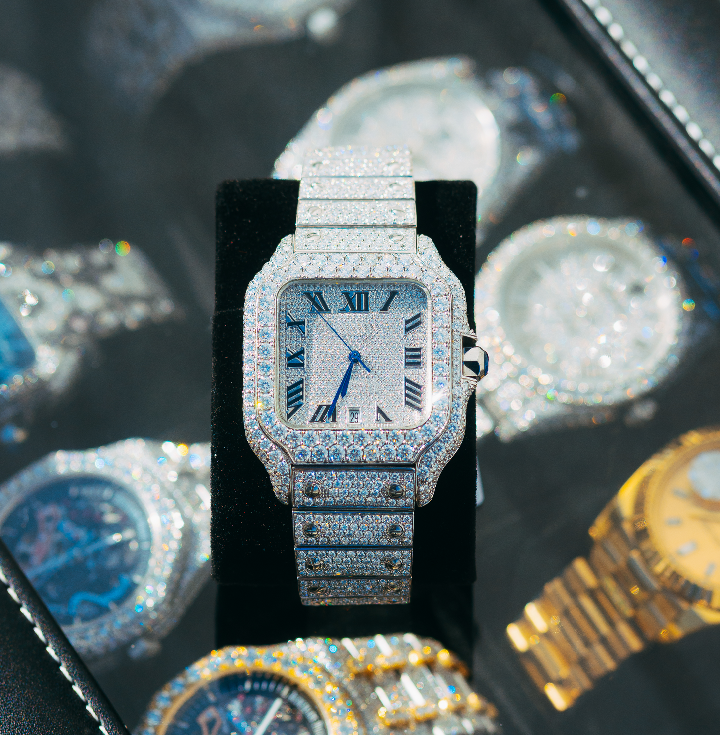 All-White Moissanite Watch (Cartier-Inspired)